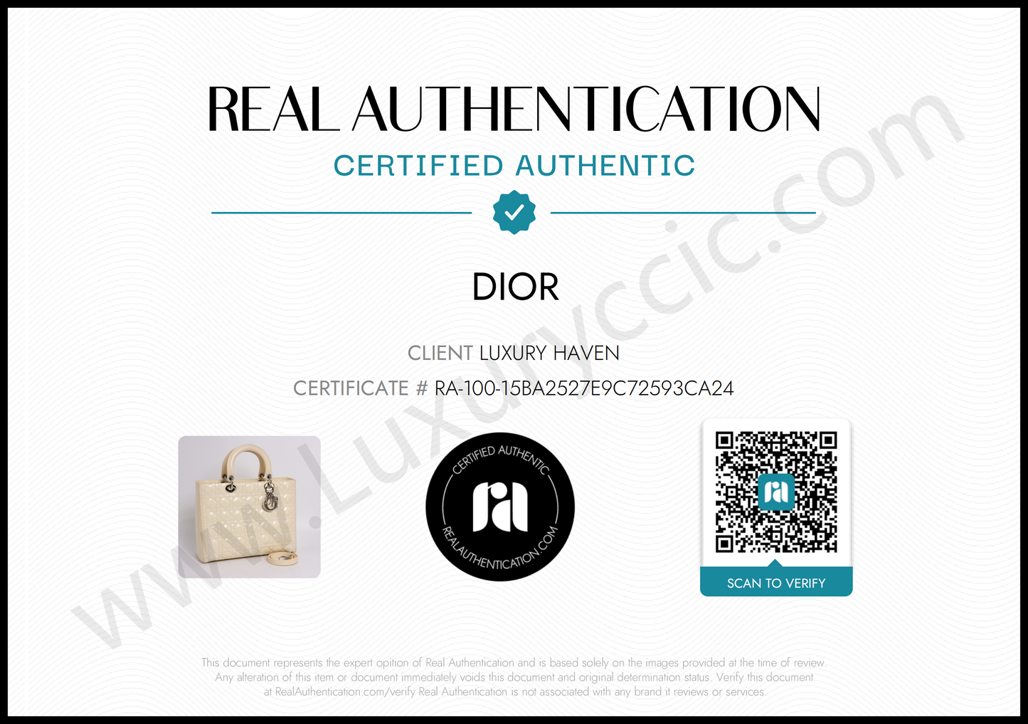 Pre-owned💞dior Beige Patent Leather Large